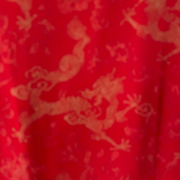 1990s Vintage Red Dragon Print Mini Dress - Picture 6 of 6